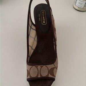 Coach Tan and Brown Women's Slingback Heels